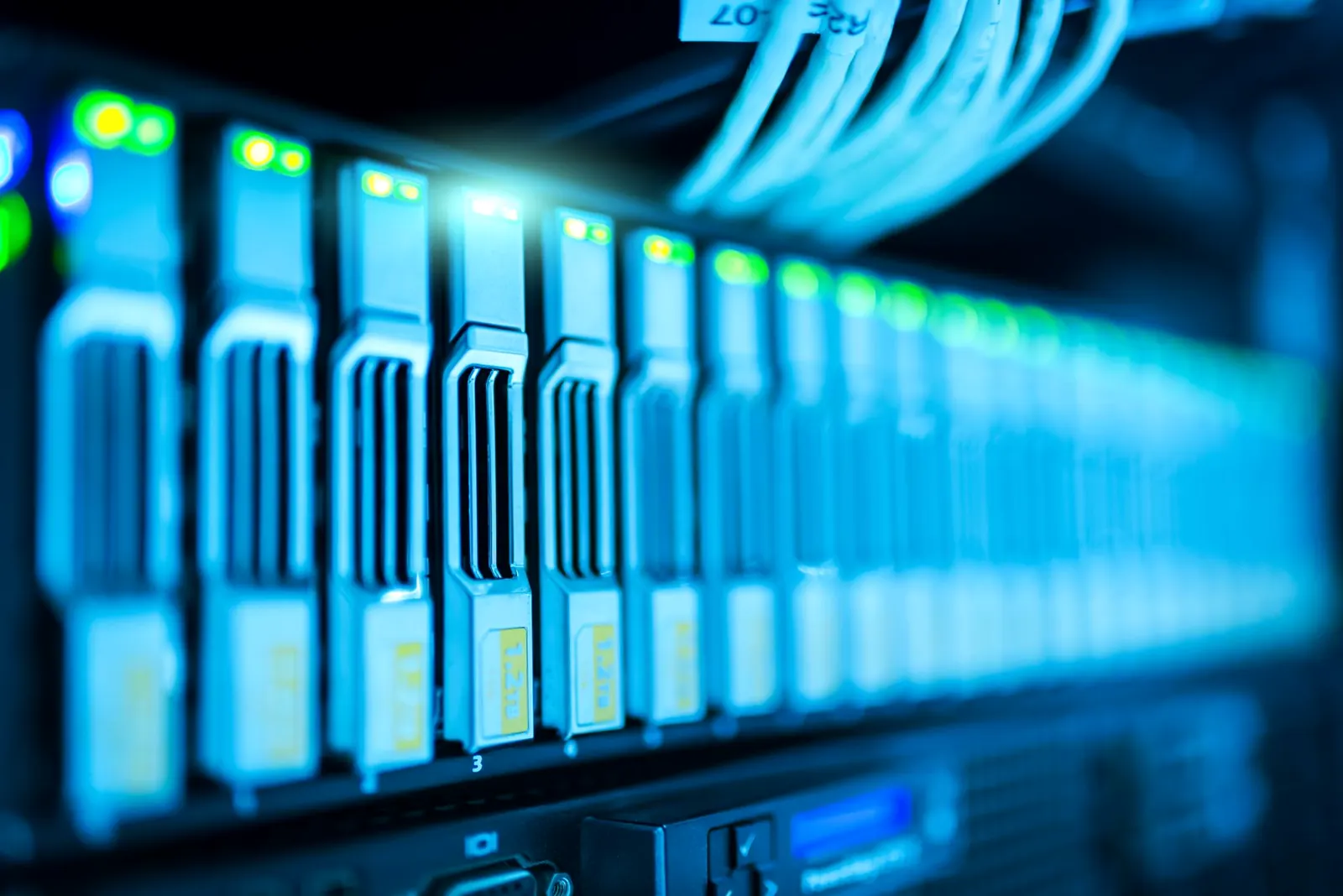 Server rack in a data centre